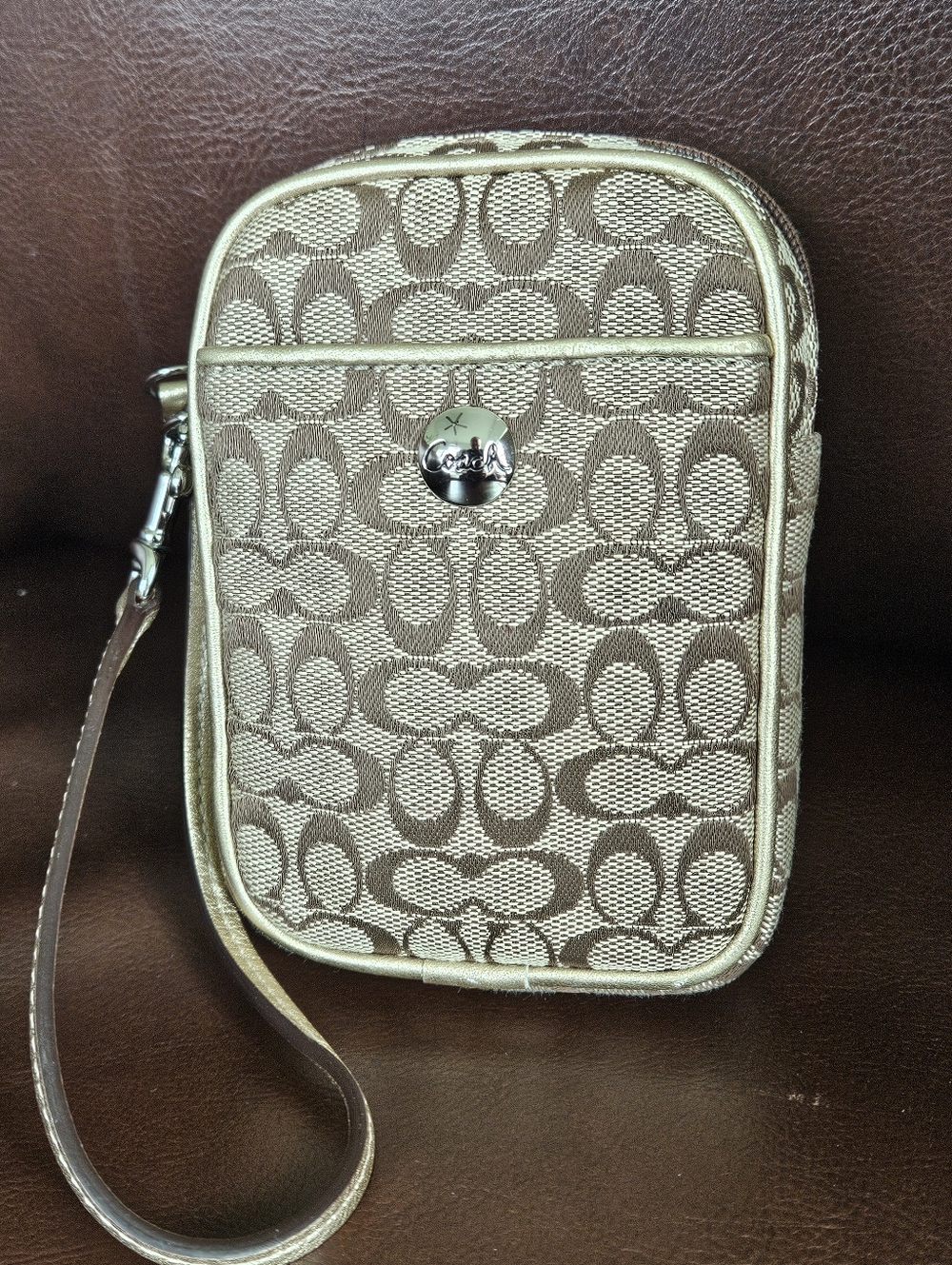 COACH Signature Canvas Vertical Wristlet - Soho Y2K